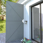 Collapsible Terrace Side Awning Grey 400x200 cm 44566