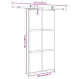 Sliding Door with Hardware Set Black 102,5x205 cm Tempered Glass 3375965