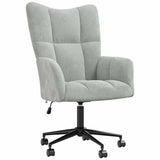 Relaxing Chair with Wheels Light Grey Velvet 42022459