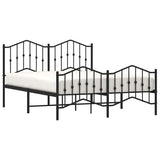 Metal Bed Frame without Mattress with Footboard Black 135x190cm 373806