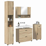 Bathroom Furniture Set with Drawer with Shelf 4 pcs Sonoma Oak 3393055