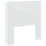Storage Headboard with LED White Engineered Wood 3418645