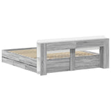 Bed Frame with Storage Grey Sonoma 180 x 200 cm Engineered Wood 3433981
