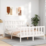 Bed Frame without Mattress White Small Double Solid Wood Pine 3192462