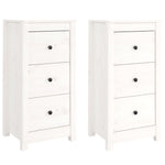Sideboards 2 pcs White 40x35x80 cm Solid Wood Pine 813742