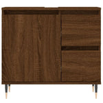 ZNTS 3 Piece Bathroom Furniture Set Brown Oak Engineered Wood 3190220