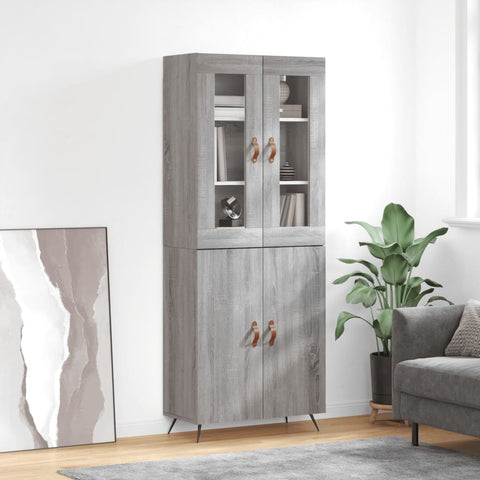 Highboard Grey Sonoma 69.5x34x180 cm Engineered Wood 3198191