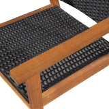 5 Piece Outdoor Dining Set Poly Rattan Black and Brown 44074