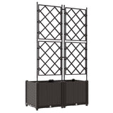 Garden Planter 2 pcs Brown 80 x 40 x 143 cm Plastic 42002815