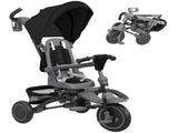6 in 1 Foldable Kids Trike with Adjustable Parent Handle & Canopy for Ages 1-5, Black T3398P378919