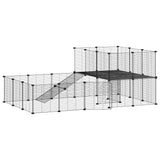 36-Panel Pet Cage with Door Black 35x35 cm Steel 3114062