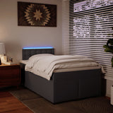 Box Spring Bed with Mattress Grey 120x190 cm Small Double Faux Leather 3288414