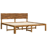 Double Bed Frame with Headboard ROSTOCK Natural 200 x 200 cm 3405426