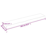 ZNTS Wall Shelf 100x20x6 cm Untreated Solid Wood Oak 363559