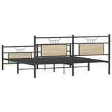Metal Bed Frame without Mattress Sonoma Oak 183x213 cm 3325099