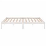 810038 Bed Frame without Mattress White Solid Wood 200x200 cm