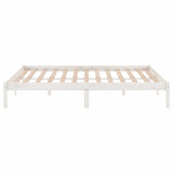 810038 Bed Frame without Mattress White Solid Wood 200x200 cm