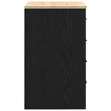 Garage Storage Cabinet Black 60x51x85 cm Solid Wood Pine 860599