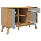 Sideboard OLDEN Grey and Brown 114x43x73.5 cm Solid Wood Pine 358607