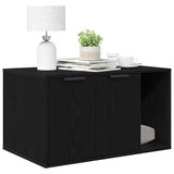 Cat Litter Box Enclosure Black Oak 80x50x45 cm Engineered Wood 865987