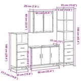 ZNTS 4 Piece Bathroom Furniture Set Sonoma Oak Engineered Wood 3301251