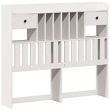 Bookcase Bed without Mattress White 135x190 cm Double Solid Wood Pine 3308937