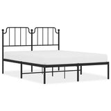 Metal Bed Frame without Mattress with Headboard Black 135x190cm 373886