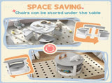 Five-Piece Kids Table and Chairs Set with Storage, for Ages 3-8 Years, Grey T3398P379036