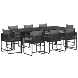 Garden Dining Set 9 pcs Black and Anthracite 200 x 80 x 73 cm 3448910