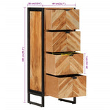 Bathroom Cabinet 40x30x100 cm Solid Wood Acacia and Iron 372746