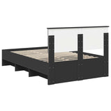 Bed Frame with Headboard Black 120 x 123 cm Engineered Wood 3408866