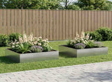 Garden Planter 2 pcs Silver 80 x 80 x 30 cm Galvanised Steel 8005075