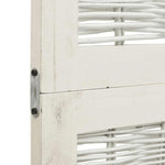 Room Divider 4 Panels White Solid Wood Paulownia 358675