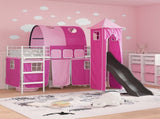 Kids'Loft Bed Frame White and Pink 100 x 190 cm Metal 42020910