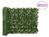 Balcony Privacy Screen with Dark Green Leaves 600x75 cm 3216422