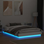 ZNTS Bed Frame with LED without Mattress White 120x200 cm 3209800