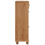 Shoe Cabinet ASKIM Brown 85 x 35 x 108 cm Solid Pine Wood 4105436