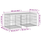 Garden Bench Gabion Design 103x44x42 cm Solid Wood Douglas 834339