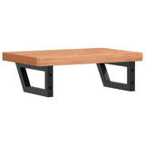Basin Shelf Wall Mounted Steel and Solid Wood Beech 3302379