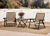 Three-Piece Garden Table and Chair Set - Khaki T3398P323813