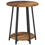 Side Table Set with Shelf 2 pcs Old Wood and Black 869706