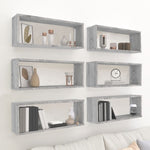 ZNTS Wall Cube Shelves 6 pcs Grey Sonoma 60x15x23 cm Engineered Wood 815929