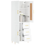 Highboard White 69.5x34x180 cm Engineered Wood 3199993