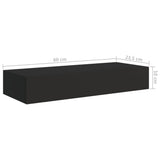 ZNTS Wall-mounted Drawer Shelf Black 60x23.5x10cm MDF 330257