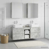 Bathroom Furniture Set 5 pcs Concrete Grey 3406770
