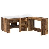 Kids'High Bed Frame with Desk 2 pcs Old wood Engineered Wood 3423468