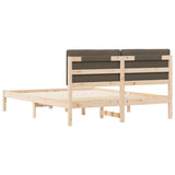 Bed Frame with Upholstered Headboard Taupe 160 x 200 cm 878037