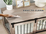 98cm Dog Crate Furniture with Removable Cushion for Large Dogs - Brown T3398P376381