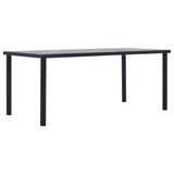 281861 Dining Table Black and Concrete Grey 200x100x75 cm MDF