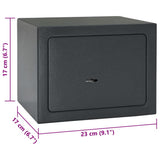 Safe Box with Lock Dark grey 23 x 17 x 17 cm Steel 42011313